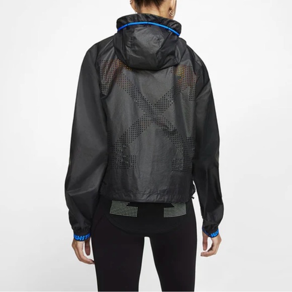 Nike x Off-White Black Crossover Back Arrow Windbreaker Running Jacket - Size: L - Picture 7 of 15
